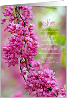 Mom Birthday Pink Flowers card