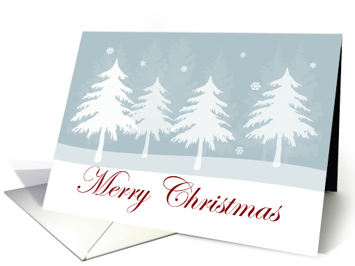 Snowy Trees Merry Christmas card (1552538)