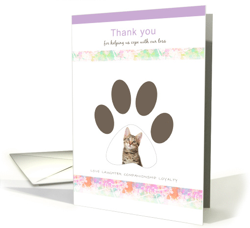 Thank You for Helping Us Cope With Our Pet Loss card (1613842)