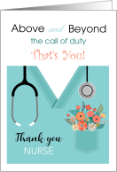 Nurses Day Above and Beyond Nurse card