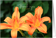 Thank You for Being There Tiger Lilies card