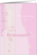 Pink Will you be my bridesmaid friend card