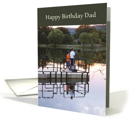 Happy Birthday Fishing Reflections Dad card (479296)