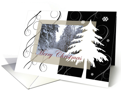 Merry Christmas winter scene card (530744)