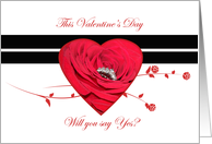 A Valentine proposal card