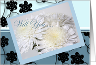 Blue floral bridesmaid invitation card