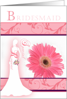Pink Daisy Bridesmaid Invite card