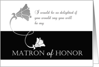 Simply Elegant B&W Matron of Honor Invitation card