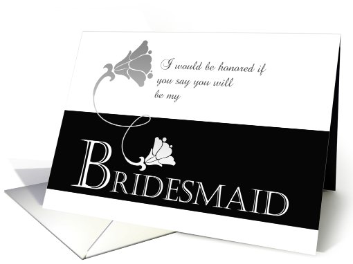 Simply Elegant B&W Bridesmaid Invitation card (732101)