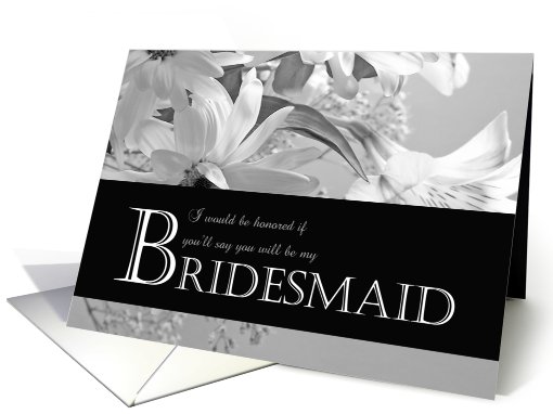 Daisy Elegance B&W Bridesmaid Invitation card (732104)