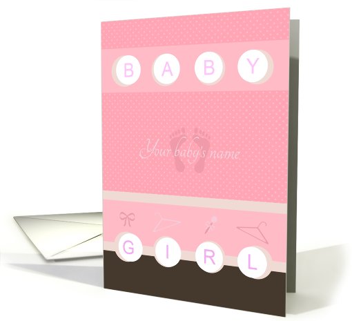 Your Baby Girl's Name   Birth Announcement card (760432)