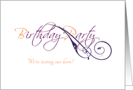 ’We’re Tooting Our Horn’ Business Birthday Party Invite card