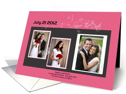 Getting Married Save The Date Pink card (853770)