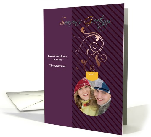Season's Greetings from our house to yours Plum Christmas card