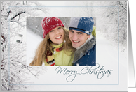 Merry Christmas Snowy Winter custom photo card