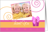 Birthday Party Swirls Thank You for Coming custom photo card