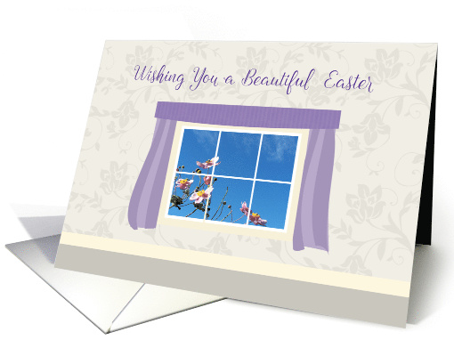 Floral Window Beautiful Easter Wishes card (916095)