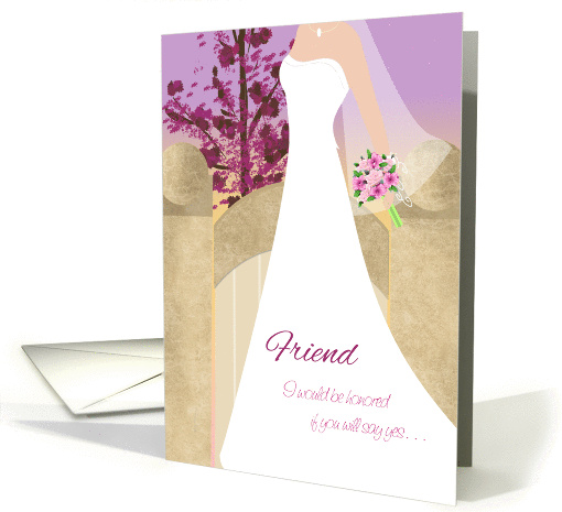 Evening by the garden gate Bridesmaid Friend card (921773)