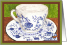Blue Onion Coffee Cup Art Card