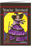 You’re Invited Halloween Party Witch Card Art by AnnaMarie card