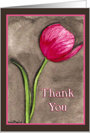 Pink Tulip Thank you Card Art by AnnaMarie card