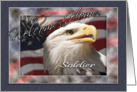 Welcome Home Soldier Eagle Flag card