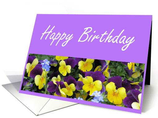 Birthday- Pansies card (209786)