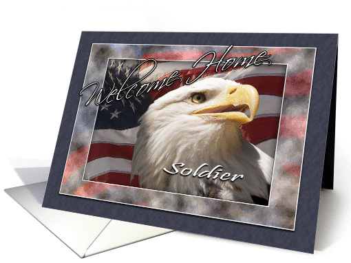 Welcome Home Soldier Eagle Flag card (896790)