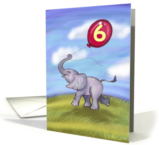 Birthday Balloon for a 6 year old card (230743)