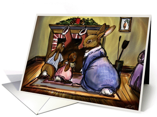 Bunnies Waiting for Santa card (238355)
