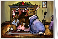 Bunnies Waiting for Santa card