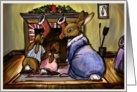 Bunnies Waiting for Santa card