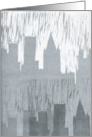 Woodcut of city skyline 2 card