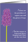 Nurses Day Purple Hyacinth From All of Us Employer Business Custom card