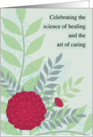 National Doctors’ Day Red Carnations Green and Gray Leaves Botanical card