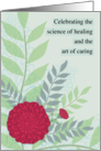 National Doctors’ Day Red Carnations Green and Gray Leaves Botanical card