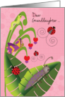 Granddaughter at Camp Cute Beetle Ladybugs Butterfly Inchworm card