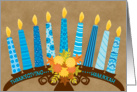 Thanksgivukkah Celebrating Thanksgiving During Hanukkah Fall Menorah card