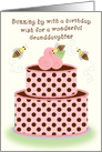 Granddaughter Birthday Bees Buzzing by Roses on Pink Cake card
