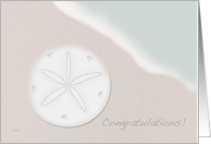 Wedding Congratulations Beach Ocean Theme with Sand Dollar card