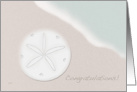 Wedding Congratulations Beach Ocean Theme with Sand Dollar card