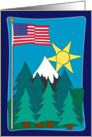 Congratulations US American Citizen Citizenship Flag Trees Mountains card