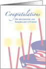 US American Citizen Citizenship Congratulations Cake and Candles card