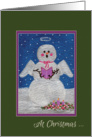 Christmas Remembrance Singing Angel Snowman card