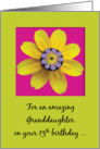 Granddaughter 13 Happy Birthday a Bloomin Teenager Flowers on Pink card