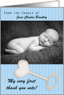 Photo Card Thank You Baby Gift from the Baby Boy Blue with Rattle card