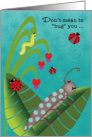 Summer Camp Thinking of You with Cute Beetles Bugs and Worms card