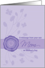 Mother’s Day from Son a Purple Rose for Mom card