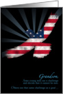 Grandson Eagle Scout Congratulations American Flag Eagle card