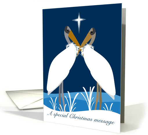 Christmas Pregnancy Announcement Expecting a Baby Storks and Star card